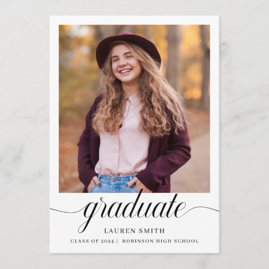 クラシックモダン卒業発表カード 案内状 (正面)