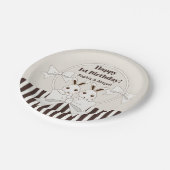 クラシックモダン可愛いツインバニーガール誕生日 ペーパープレート (アングル)