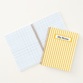 クラシックモダン名前をカスタムする黄ストライプ ノートブック (内部)