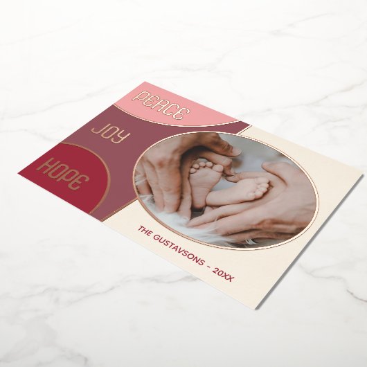 クラシックモダン季節のごあいさつバラ金ゴールド 箔シーズンカード (回転した状態)