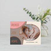 クラシックモダン季節のごあいさつバラ金ゴールド 箔シーズンポストカード (立ち正面)