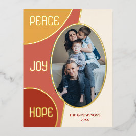 クラシックモダン季節のごあいさつ金ゴールド 箔シーズンポストカード