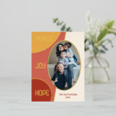 クラシックモダン季節のごあいさつ金ゴールド 箔シーズンポストカード (立ち正面)