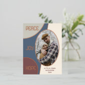 クラシックモダン季節のごあいさつ金ゴールド 箔シーズンポストカード (立ち正面)