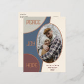 クラシックモダン季節のごあいさつ金ゴールド 箔シーズンポストカード (正面/裏面)