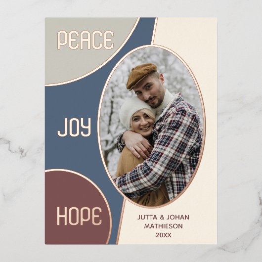 クラシックモダン季節のごあいさつ金ゴールド 箔シーズンポストカード (正面)