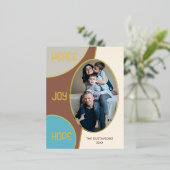 クラシックモダン季節のごあいさつ金ゴールド 箔シーズンポストカード (立ち正面)