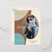 クラシックモダン季節のごあいさつ金ゴールド 箔シーズンポストカード (正面/裏面)