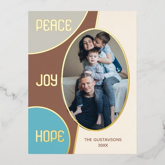 クラシックモダン季節のごあいさつ金ゴールド 箔シーズンポストカード (正面)