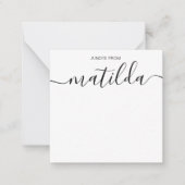 クラシックモダン手書き書道シンプル注記 ノートカード (正面)