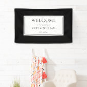 クラシックモダン白黒の結婚歓迎 横断幕 (インサイチュ)