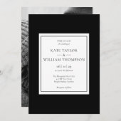 クラシックモダン白黒フォト結婚ズ 招待状 (正面/裏面)