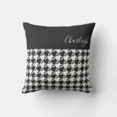 クラシックモダン白黒千鳥格子の クッション (裏面)