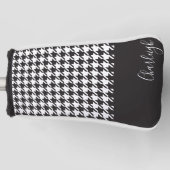 クラシックモダン白黒千鳥格子の ゴルフヘッドカバー (正面)