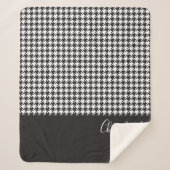 クラシックモダン白黒千鳥格子の シェルパブランケット (正面)