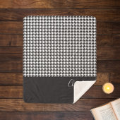 クラシックモダン白黒千鳥格子の シェルパブランケット