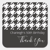 クラシックモダン白黒千鳥格子の スクエアシール (正面)