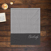 クラシックモダン白黒千鳥格子の フリースブランケット