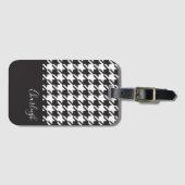 クラシックモダン白黒千鳥格子の ラゲッジタグ (正面横)