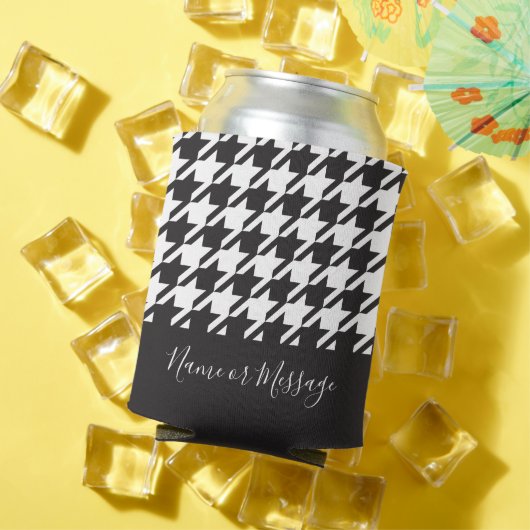 クラシックモダン白黒千鳥格子の 缶クーラー (インサイチュ 夏)