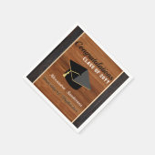 クラシックモダン茶の木目目盛りキャップ スタンダードカクテルナプキン (角)