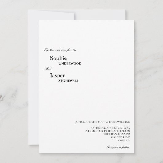 クラシックモダン詳細の全結婚体 招待状 (正面)