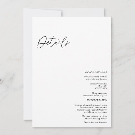 クラシックモダン詳細の全結婚体 招待状 (裏面)