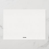 クラシックモダン金ゴールドブラシの結婚写真の救日付 箔招待状 (裏面)