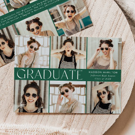 クラシックモダンGreen 12写真卒業 案内状