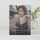 クラシックモダンGreen Photo Collage卒業 案内状 (スタンド正面)