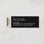 クラシックモダンLayout Black & Beige Social Media スキニー名刺 (裏面)