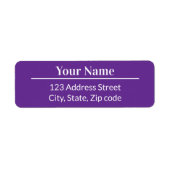 クラシックモダンMinimalist Purple Name Address ラベル (正面)