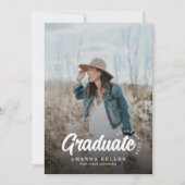 クラシックモダンPhoto Grid卒業式パーティー 招待状 (正面)