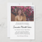 クラシックモダンScript 2写真の卒業 案内状 (裏面)