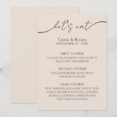 クラシックモダンScript Elegant Wedding Menu メニュー (正面/裏面)