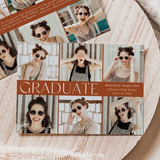 クラシックモダンTerracotta 12写真卒業 案内状