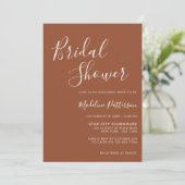 クラシックモダンTerracotta with Photoブライダルシャワー 招待状 (スタンド正面)