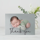 クラシックモダンThank You男の赤ちゃん誕生 案内状 (スタンド正面)