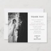 クラシックモノク結婚ロの写真サンキューカード サンキューカード (正面)