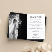 クラシックモノク結婚ロの写真サンキューカード サンキューカード
