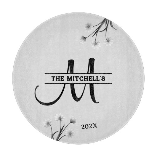 クラシックモノグパーソナライズされたラムイニシャル カッティングボード (正面)