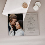 クラシックモノグラエレガントム写結婚真 アクリル招待状<br><div class="desc">クラシックモノグラエレガントム写真のア結婚クリル招待状。</div>