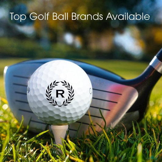 クラシックモノグラパーソナライズされたムリースブラック ゴルフボール