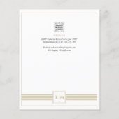 クラシックモノグラフォーマルム結婚の白金ゴールド招待状 チラシ (裏面)