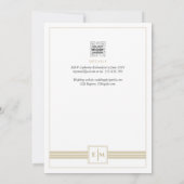 クラシックモノグラフォーマルム結婚の白金ゴールド招待状 招待状 (裏面)