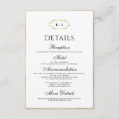 クラシックモノグラムとロマンチックな書結婚道 エンクロージャーカード (正面)