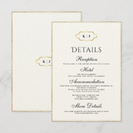 クラシックモノグラムとロマンチックな書結婚道 エンクロージャーカード