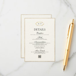 クラシックモノグラムとロマンチックな書結婚道 エンクロージャーカード