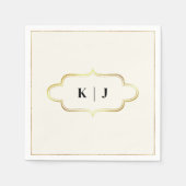 クラシックモノグラムとロマンチックな書結婚道 スタンダードカクテルナプキン (正面)