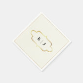 クラシックモノグラムとロマンチックな書結婚道 スタンダードカクテルナプキン (角)